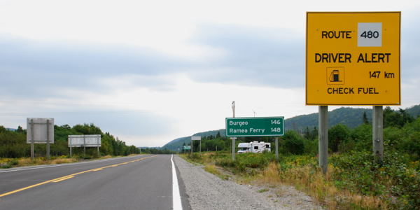 Warning sign at Route 480 to Burgeo. Copyright © 2008 Edwin Neeleman